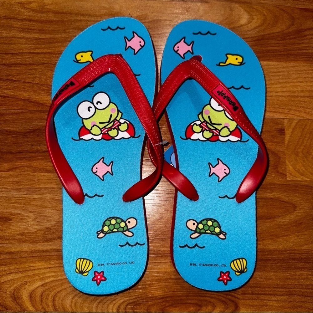 KEROPPI Flip Flops VACATION Hello Kitty Sanrio LootCrate EXCLUSIVE NWT 2017